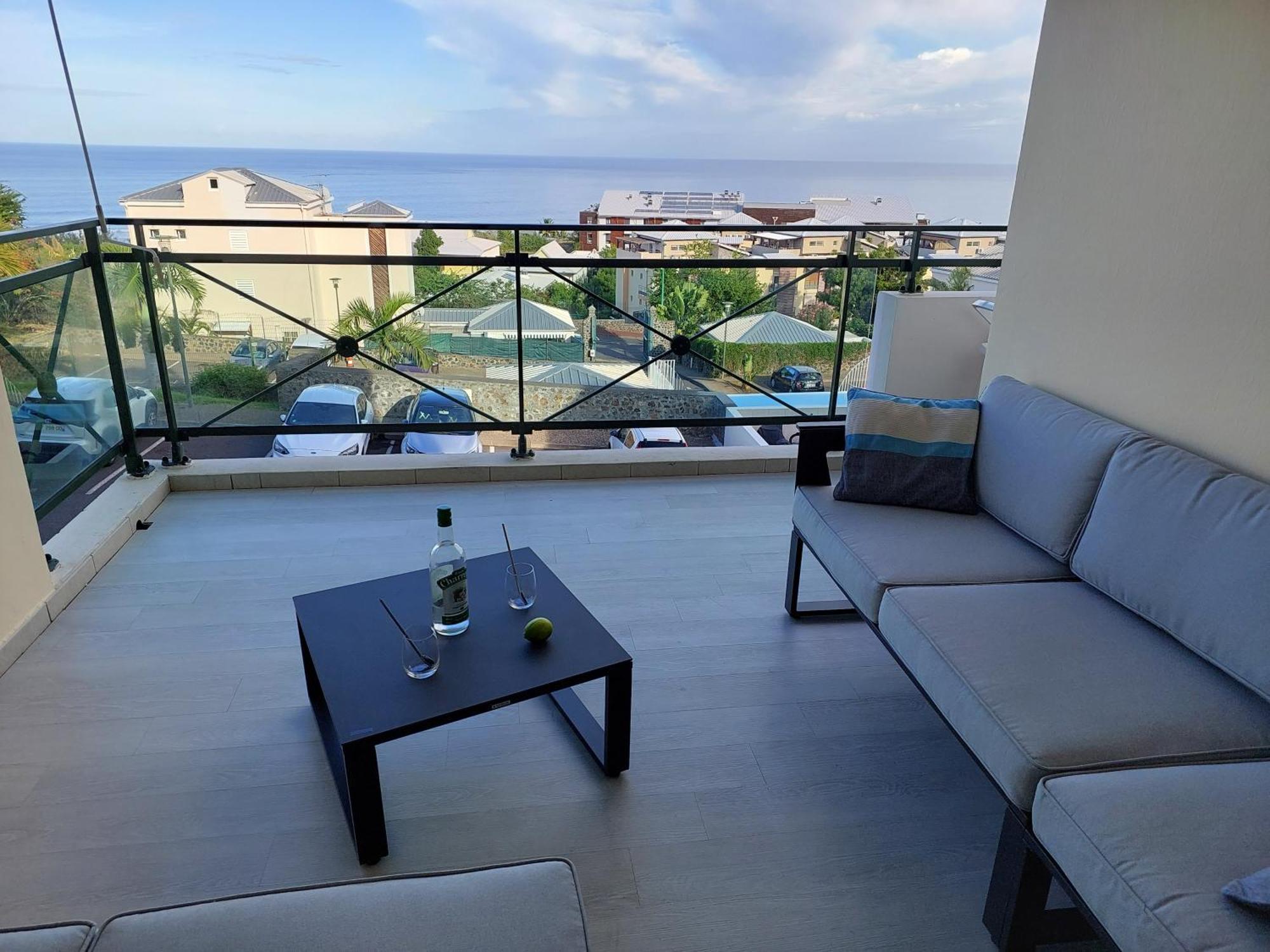 Ferienwohnung Beau T3 Litchi Vue Ocean Piscine Saint-Gilles-les-Bains Exterior foto